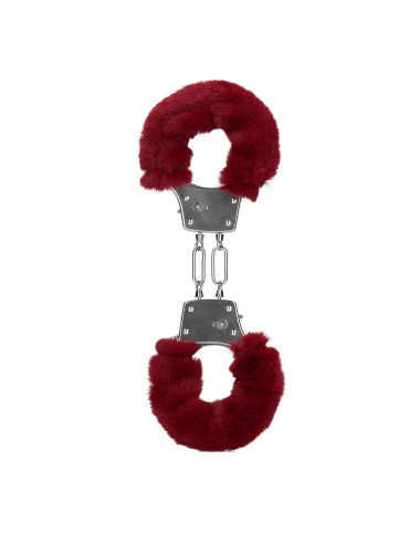 Furry Metal Hand Cuffs - Red