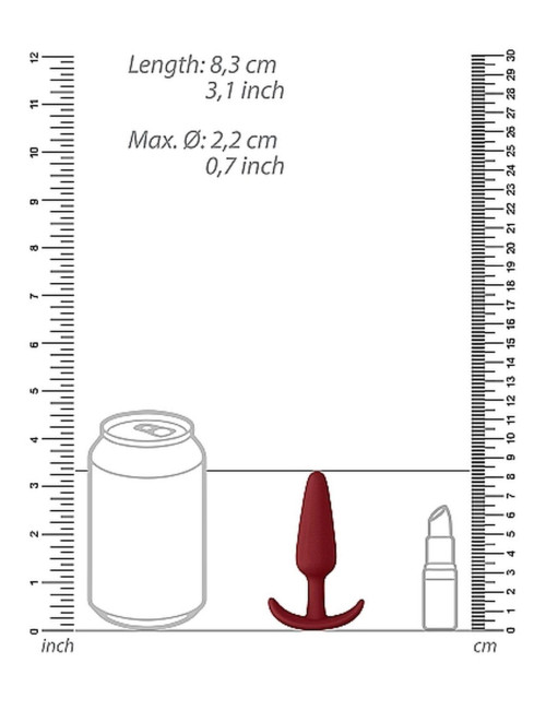 ShotsToys Slim Butt Plug Red - silikonowy korek analny czerwony
