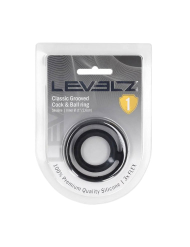 Classic Grooved Silicone Cock and Ball Ring - Black