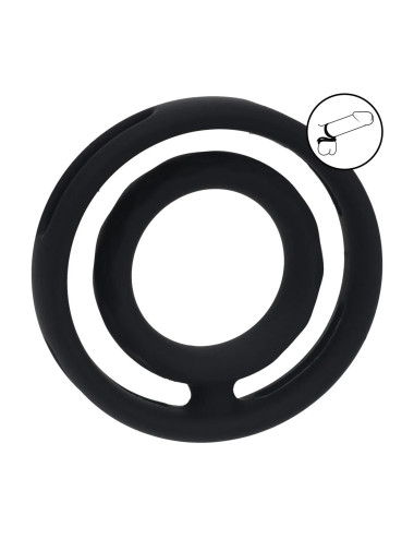 Classic Grooved Silicone Cock and Ball Ring - Black