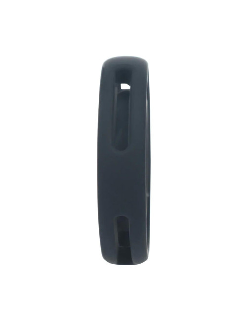 Classic Grooved Silicone Cock and Ball Ring - Black