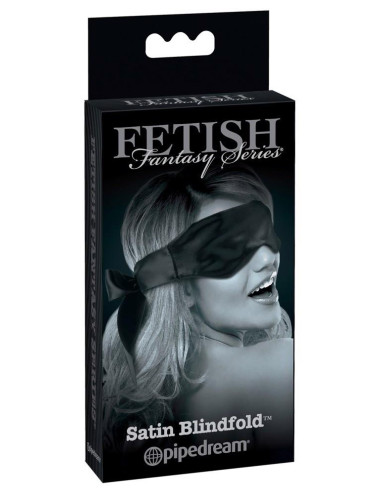 Maska blindfold satynowa FFSLE Czarna - Maski BDSM, Zabawki Eroticzne