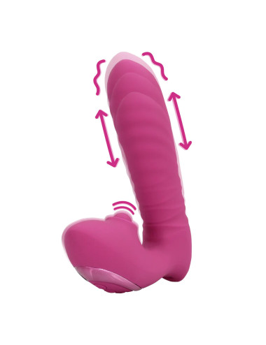 Thrusting and Tapping Vibrator - Powerful Pink