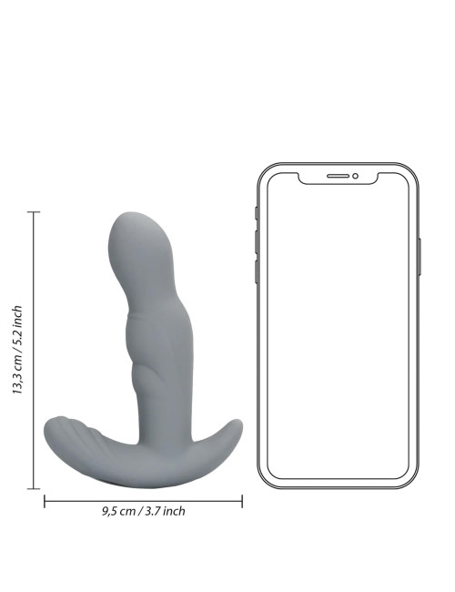 Rotating Prostate Stimulator with Remote Control - Gotham Grey