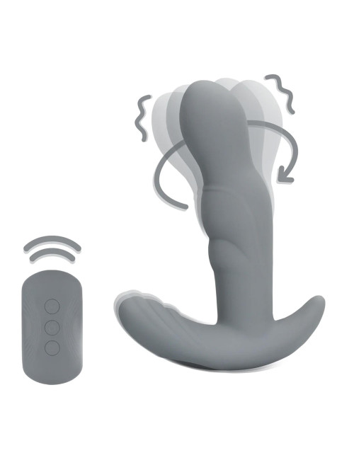 Rotating Prostate Stimulator with Remote Control - Gotham Grey