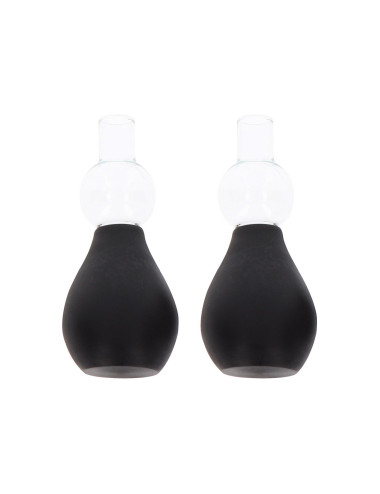 Nipple Enlargers with 8 Rings Black