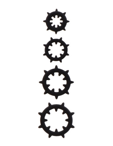 Nipple Enlargers with 8 Rings Black