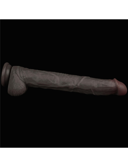 Realistyczne dildo silikonowe XXL z przyssawką LoveToy czarne