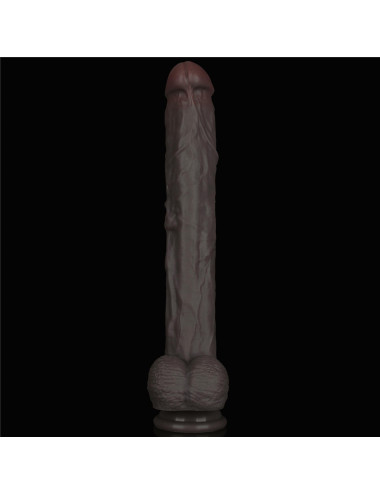 14.5'' Dual Layered Bendable Silicone Cock XXL(Black)