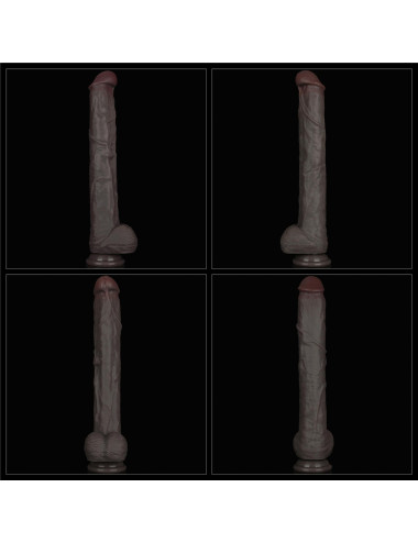 14.5'' Dual Layered Bendable Silicone Cock XXL(Black)