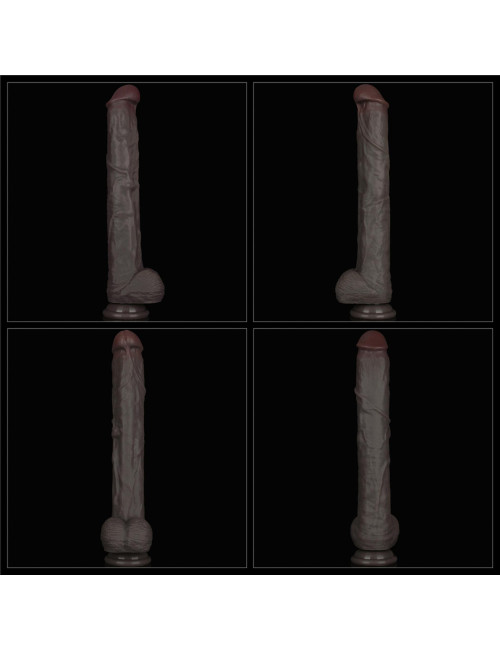 Realistyczne dildo silikonowe XXL z przyssawką LoveToy czarne