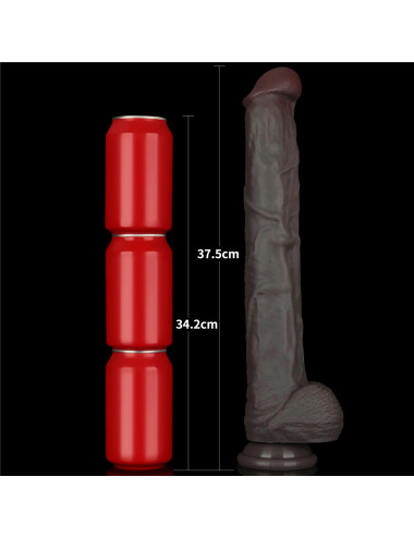 14.5'' Dual Layered Bendable Silicone Cock XXL(Black)