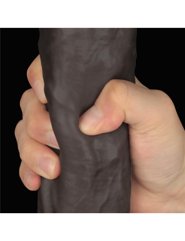 14.5'' Dual Layered Bendable Silicone Cock XXL(Black)