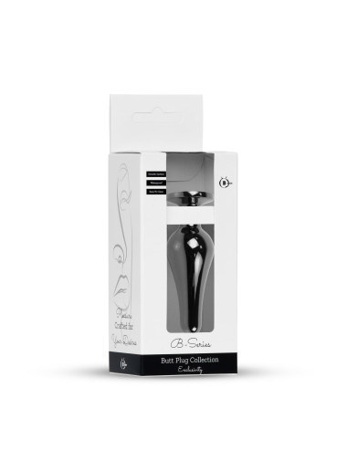 Plug-Jewellery Dark Silver BUTT PLUG- Clear