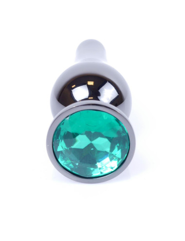 Plug-Jewellery Dark Silver Butt Plug Green - Biżuteria analna ze stali nierdzewnej - Zabawki analne