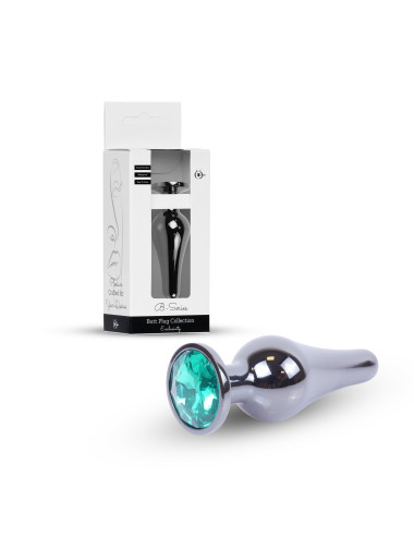 Plug-Jewellery Dark Silver BUTT PLUG- Green