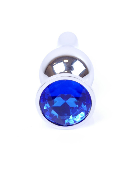 Plug-Jewellery Silver Butt Plug Dark Blue – Biżuteria Analna i Zabawki Analne ze Stali Nierdzewnej