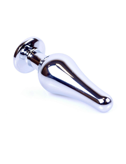 Plug-Jewellery Silver Butt Plug Dark Blue – Biżuteria Analna i Zabawki Analne ze Stali Nierdzewnej