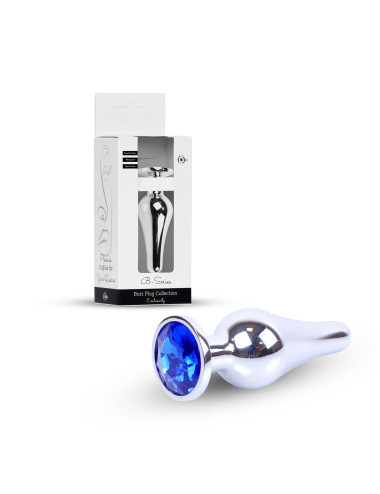 Plug-Jewellery Silver BUTT PLUG- Dark Blue