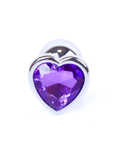 Plug-Jewellery Silver  Heart PLUG- Purple
