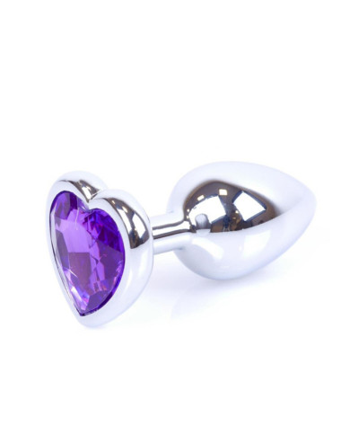 Plug-Jewellery Silver  Heart PLUG- Purple