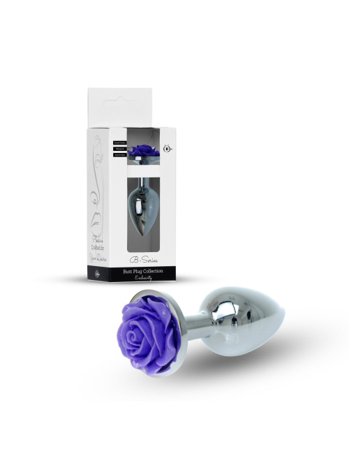 B - Series HeavyFun Plug-Jewellery Rose z fioletowym kryształem