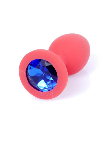 Plug-Jewellery Red Silicon PLUG Small- Blue Diamond