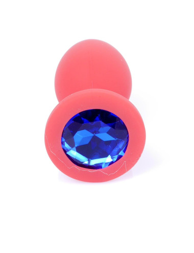 Plug-Jewellery Red Silicon PLUG Small- Blue Diamond