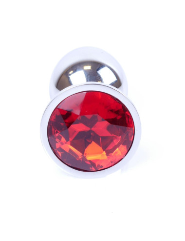 Biżuteria analna ze stali nierdzewnej Plug-Jewellery Silver PLUG- Red - Zabawki analne