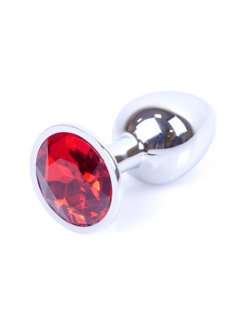 Biżuteria analna ze stali nierdzewnej Plug-Jewellery Silver PLUG- Red - Zabawki analne