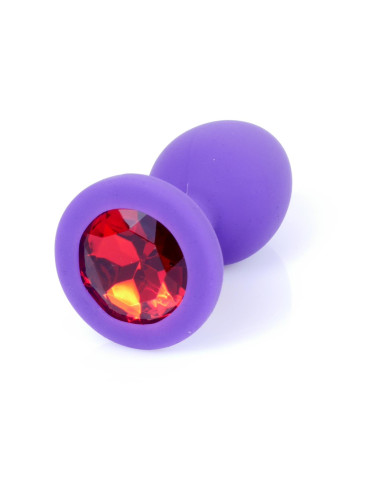 Plug-Jewellery Purple Silicon PLUG Small- Red Diamond