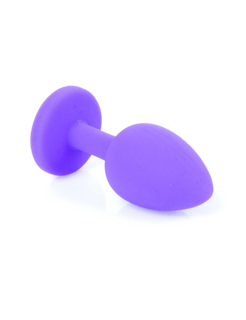 B - Series HeavyFun Mały silikonowy plug analny Purple Red Diamond