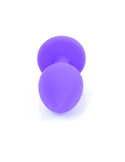 B - Series HeavyFun Mały silikonowy plug analny Purple Red Diamond