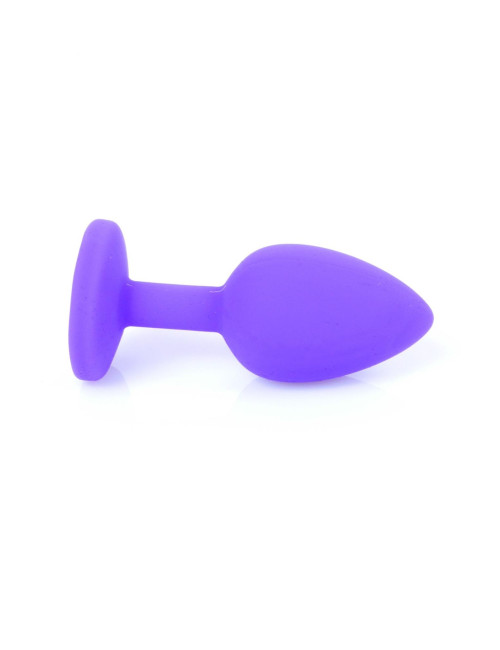 B - Series HeavyFun Mały silikonowy plug analny Purple Red Diamond