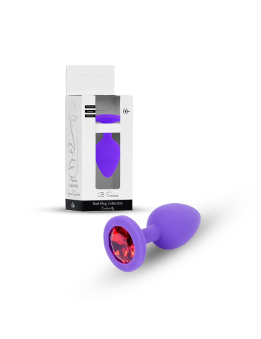 Plug-Jewellery Purple Silicon PLUG Small- Red Diamond