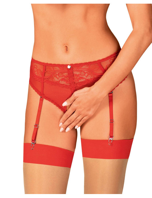 Obsessive Dagmarie - otwarte figi z pasami do pończoch XL/2XL