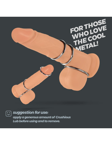 CRUSHIOUS METALEROS 3 METAL COCKRING SET