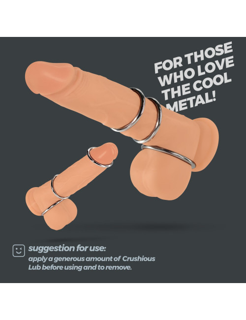 CRUSHIOUS METALEROS 3 METAL COCKRING SET