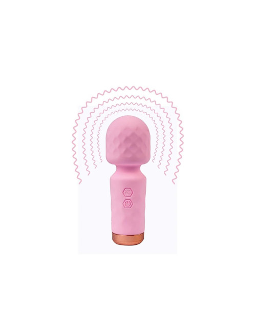 Eros Mini Wand Pink - Wibrator Silikonowy, Masażer, 10 Trybów, USB, Kompaktowy