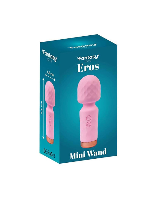 Eros Mini Wand Pink - Wibrator Silikonowy, Masażer, 10 Trybów, USB, Kompaktowy
