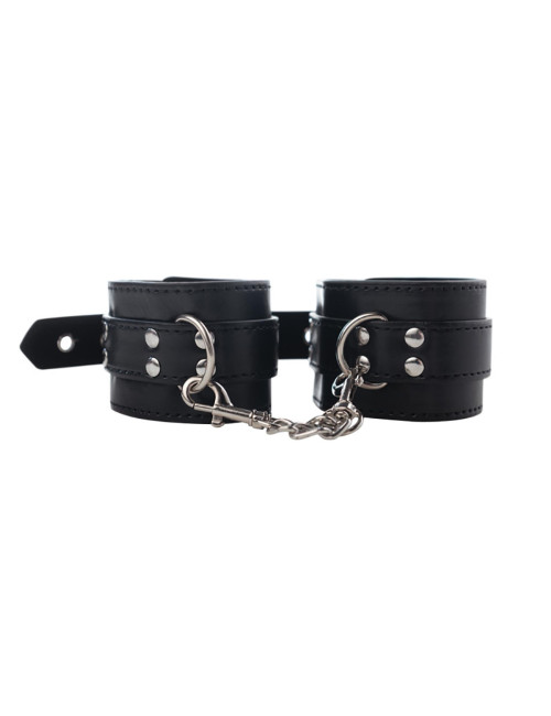 Kajdanki na nadgarstki Wrist Cuffs – regulowane, skóra PU, bez niklu, komfort i kontrola. Zabawki BDSM