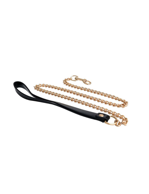 Metal and leather chain leash