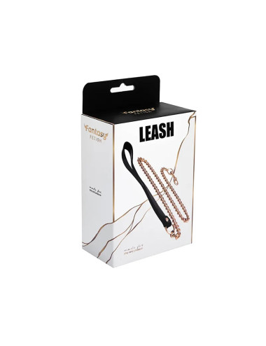 Metal and leather chain leash