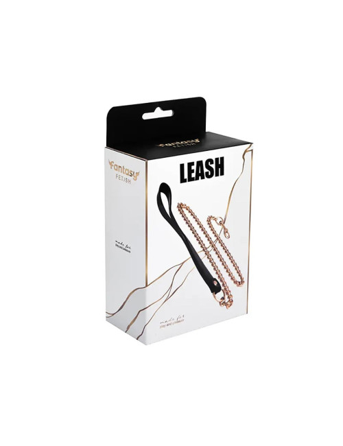 Metal and leather chain leash