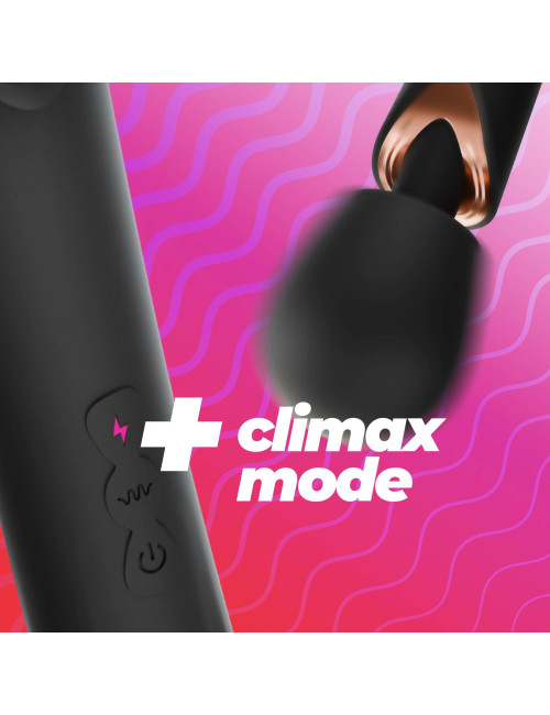 Crushious Holly Wand Massager Black – masażer wand do kąpieli i masażu całego ciała, 10 trybów, Climax, ładowanie USB