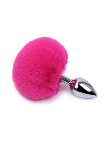 Butt Plug Pink Bunny Tail - Zabawki Analne, Biżuteria Analna, Metal wolny od niklu
