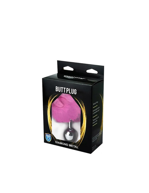 Butt Plug Pink Bunny Tail - Zabawki Analne, Biżuteria Analna, Metal wolny od niklu
