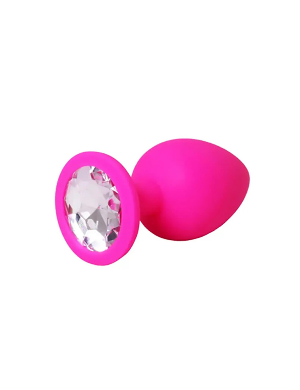 Pink small butt plug with white crystal