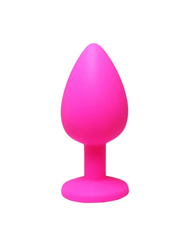 Pink small butt plug with white crystal