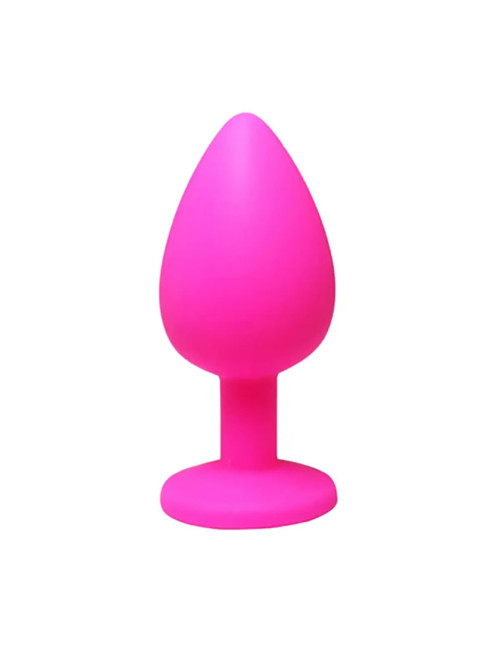 Pink small butt plug with white crystal